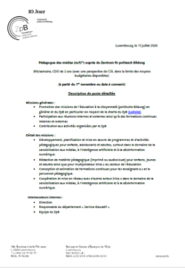 Image Description du poste